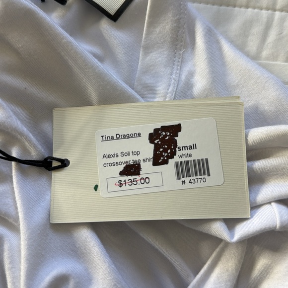 Alexis Soli Peplum Twist Cross T-shirt Tee Top S - Picture 6 of 7